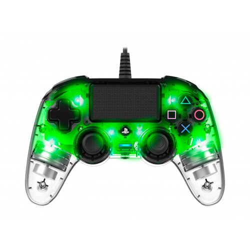 PS4 Nacon Wired Illuminated Compact Controller Clear Green