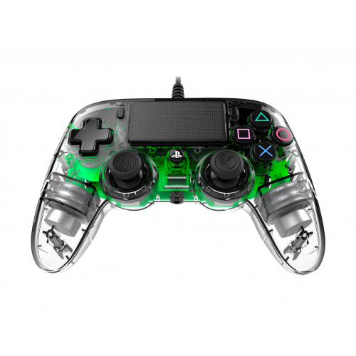 PS4 Nacon Wired Illuminated Compact Controller Clear Green