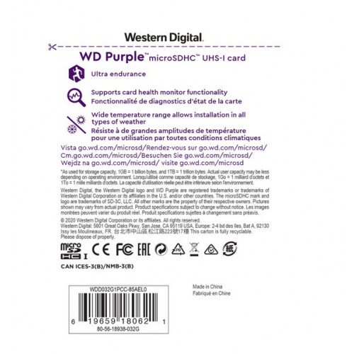 WD Purple SC QD101 microSDHC 32GB
