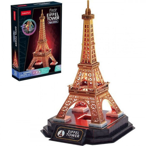 CubicFun - Puzzle 3D Eiffelova věž s LED světlem