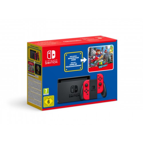 Nintendo Switch(Red)+Super Mario Odyssey DL bundle