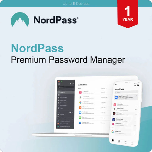 NordPass Premium - licencia na predplatné (1 rok) - 6 zariadení