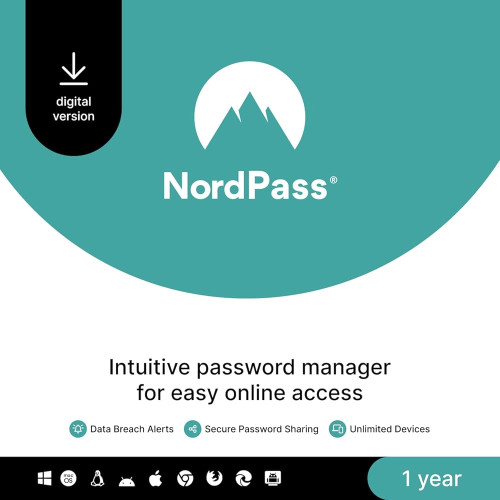 NordPass Premium - 1 ročné predplatné Manažéra Hesiel pre neobmedzený počet zariadení